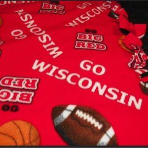 Go Wisconsin Fleece Blanket with a Black Backing Perfect for a Gift  Size 56”x58